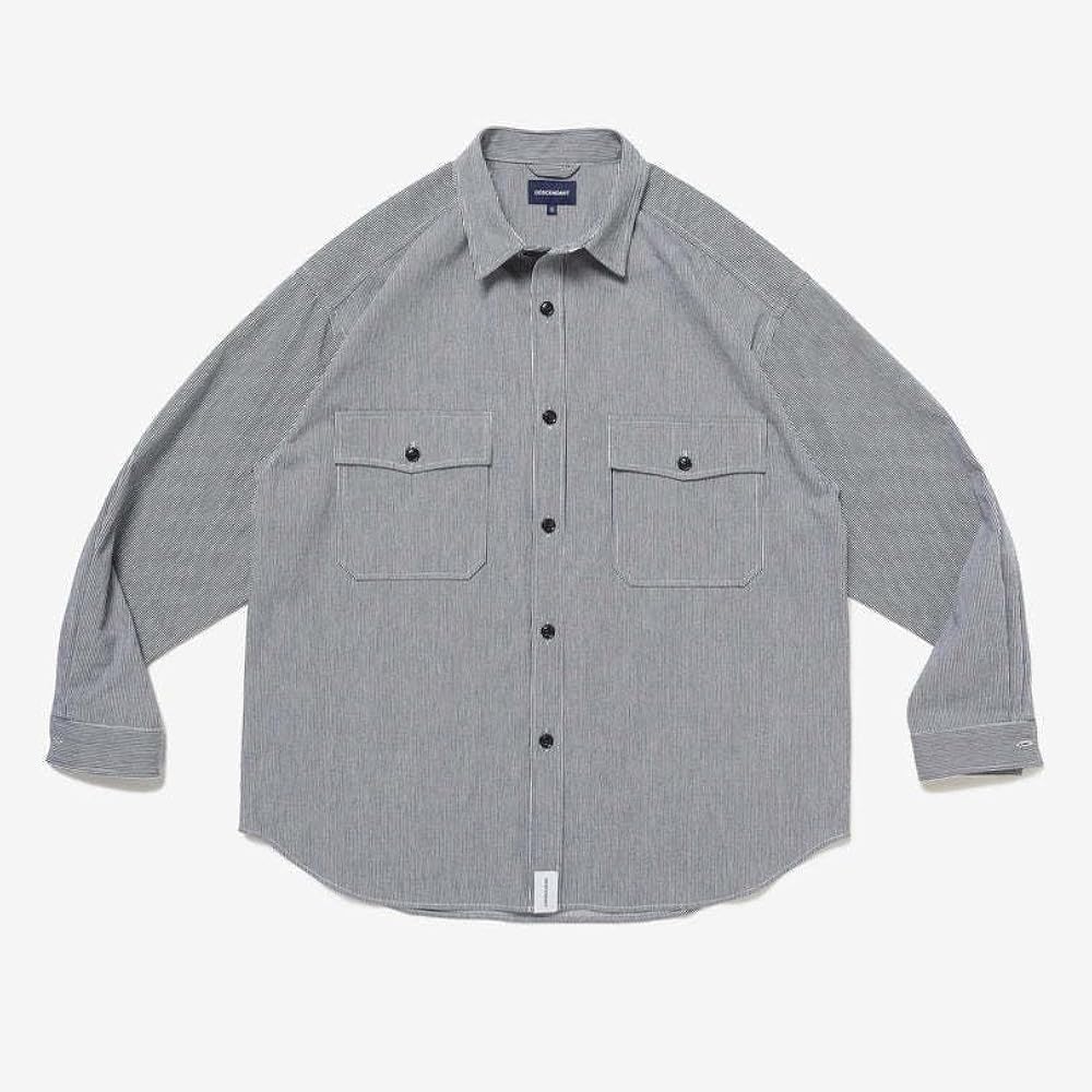 descendant 25SS ストライプ　ヒッコリー　ワークシャツ　長袖 descendant 25SS ストライプ ヒッコリー ワークシャツ 長袖